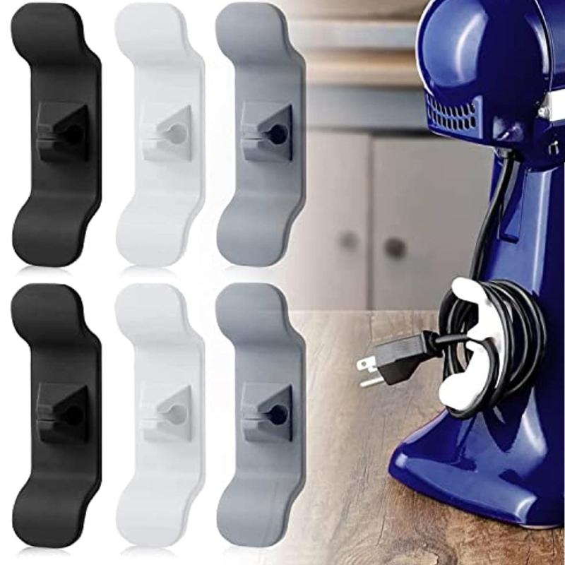 6pcs Kitchen Appliance Cord Organizer Stick On Cord Wrapper Winder Holder