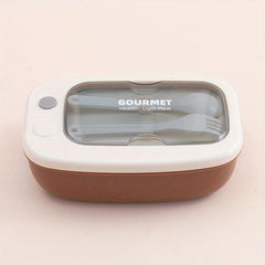 Leak Proof Lunch Box with Divider and Cutlery Dust-Proof Compartment