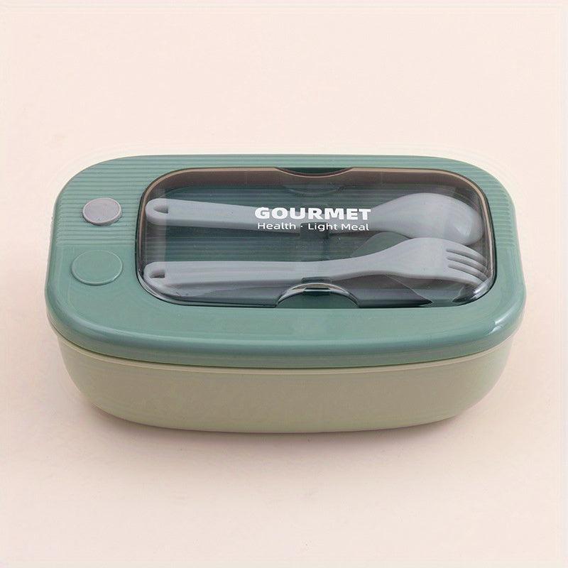 Leak Proof Lunch Box with Divider and Cutlery Dust-Proof Compartment