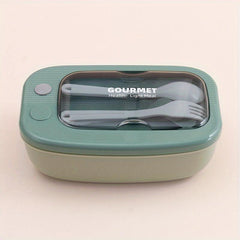 Leak Proof Lunch Box with Divider and Cutlery Dust-Proof Compartment