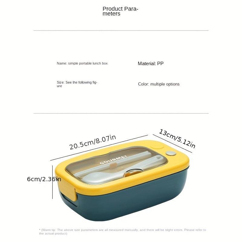 Leak Proof Lunch Box with Divider and Cutlery Dust-Proof Compartment