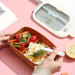 Leak Proof Lunch Box with Divider and Cutlery Dust-Proof Compartment