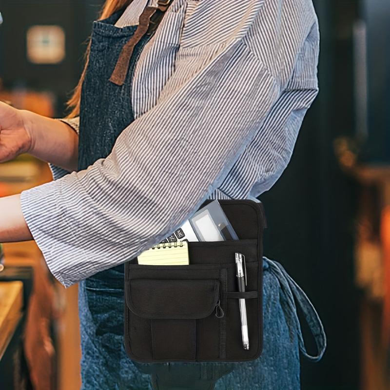 Canvas Storage Waist Bag with Adjustable Belt for Restaurant Orders