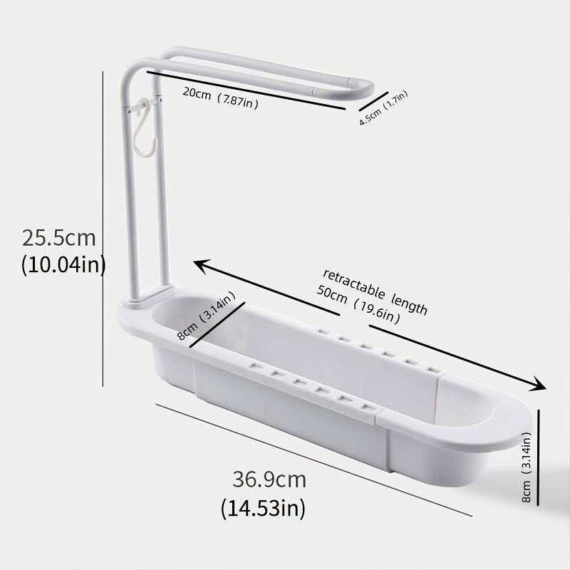 Telescopic Sink Rack Holder Organizer for Sponge Dish Cloth and Drain Basket