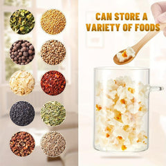 4-Piece Airtight Glass Jars w/ Bamboo Lids & Spoons 17oz