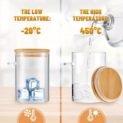 4-Piece Airtight Glass Jars w/ Bamboo Lids & Spoons 17oz