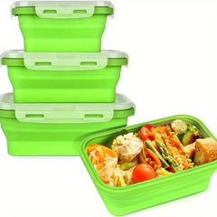 Silicone Insulated Lunch Box Collapsible Bento Box Leakproof Food Storage