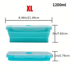 Silicone Insulated Lunch Box Collapsible Bento Box Leakproof Food Storage