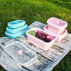 Silicone Insulated Lunch Box Collapsible Bento Box Leakproof Food Storage