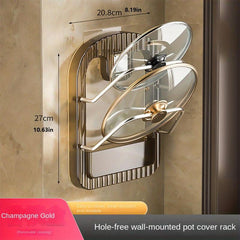Wall Mounted Pot Lid Holder for Storage and Organization
