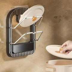 Wall Mounted Pot Lid Holder for Storage and Organization