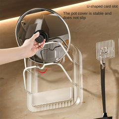 Wall Mounted Pot Lid Holder for Storage and Organization
