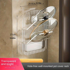 Wall Mounted Pot Lid Holder for Storage and Organization