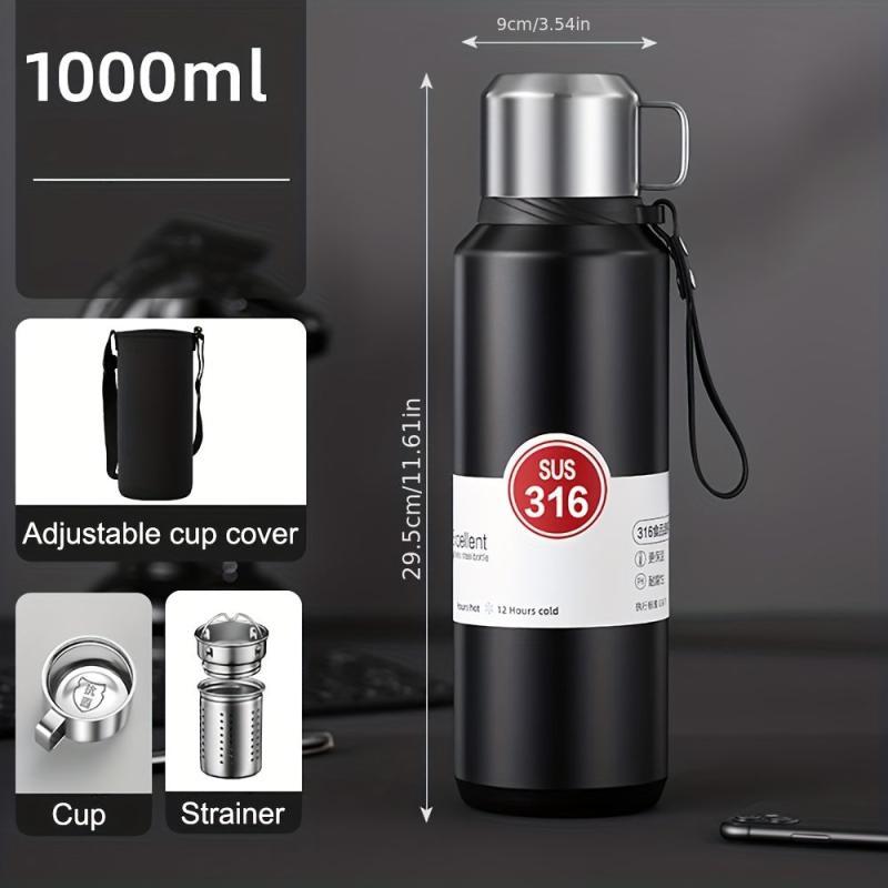 34oz Insulated Stainless Steel Water Bottle with Cup