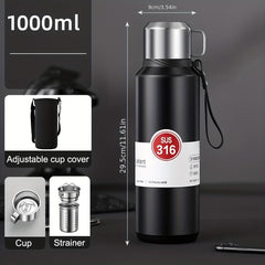 34oz Insulated Stainless Steel Water Bottle with Cup