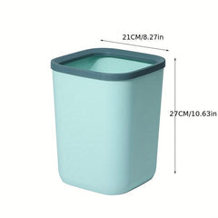 1pc Square Trash Can Plastic Bucket Household Pressure Ring Trash Can