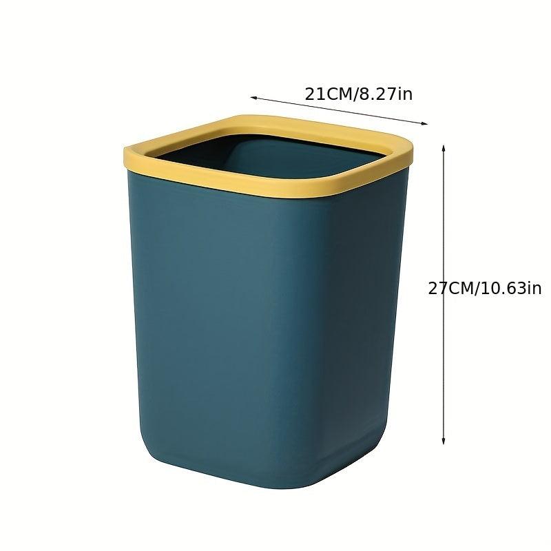 1pc Square Trash Can Plastic Bucket Household Pressure Ring Trash Can
