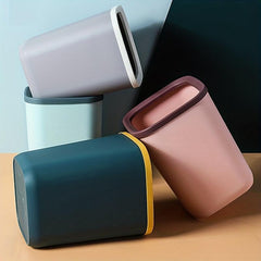 1pc Square Trash Can Plastic Bucket Household Pressure Ring Trash Can