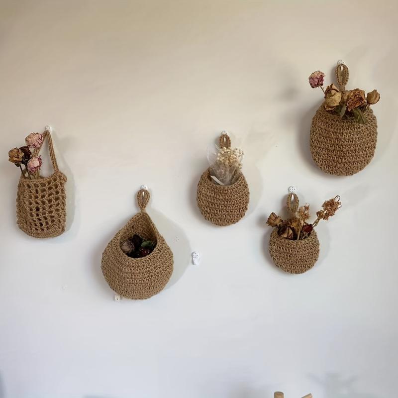 Boho Style Fruit Hammock Bag for Kitchen Teardrop Wall Hanging Basket