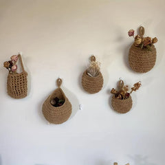 Boho Style Fruit Hammock Bag for Kitchen Teardrop Wall Hanging Basket