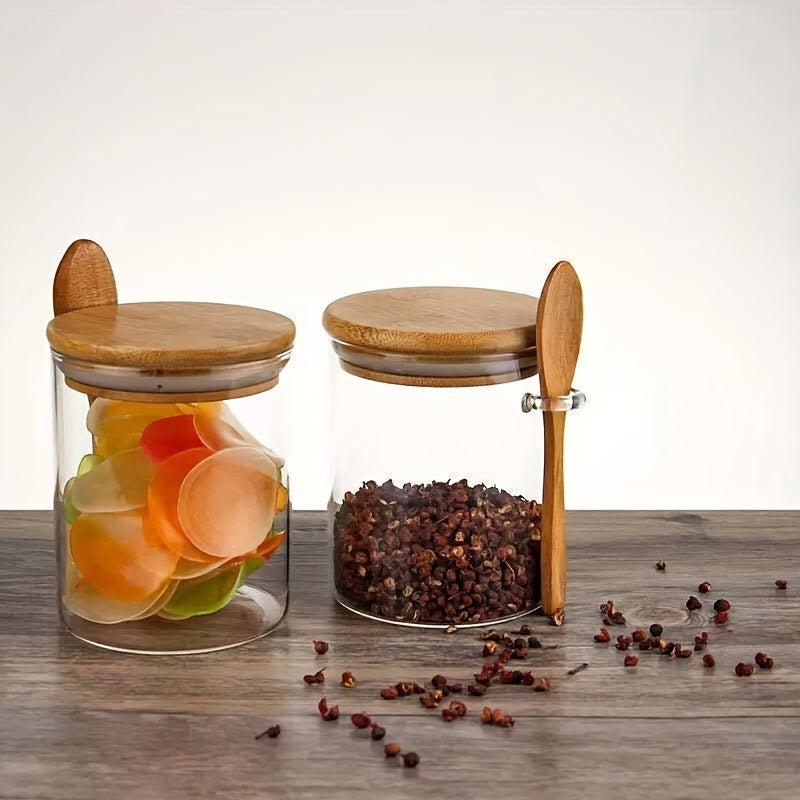 Glass Storage Jar with Airtight Lid for Kitchen Supplies