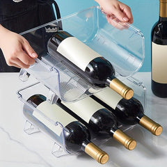 1pc Stackable Red Wine Storage Rack Refrigerator Beer Beverage Cans Storage Box