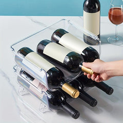 1pc Stackable Red Wine Storage Rack Refrigerator Beer Beverage Cans Storage Box