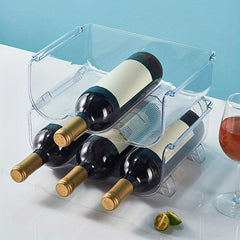 1pc Stackable Red Wine Storage Rack Refrigerator Beer Beverage Cans Storage Box