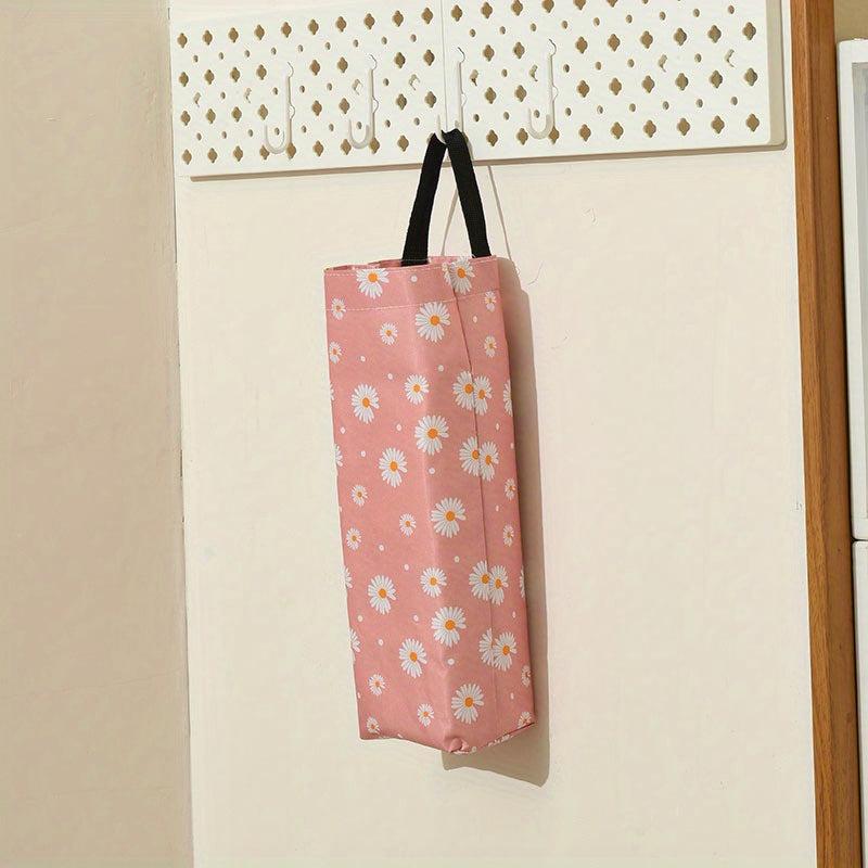 Foldable Daisy Hanging Garbage Bag Storage Bag Wall Mounted Plastic Bag