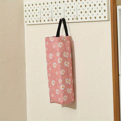 Foldable Daisy Hanging Garbage Bag Storage Bag Wall Mounted Plastic Bag