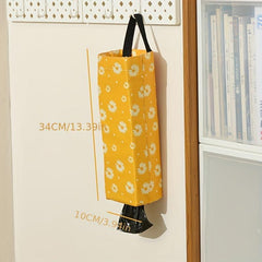 Foldable Daisy Hanging Garbage Bag Storage Bag Wall Mounted Plastic Bag