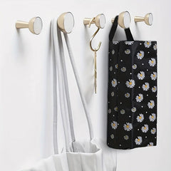 Foldable Daisy Hanging Garbage Bag Storage Bag Wall Mounted Plastic Bag