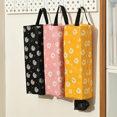 Foldable Daisy Hanging Garbage Bag Storage Bag Wall Mounted Plastic Bag