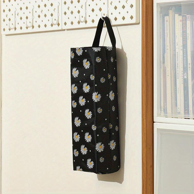 Foldable Daisy Hanging Garbage Bag Storage Bag Wall Mounted Plastic Bag