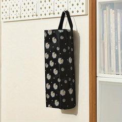 Foldable Daisy Hanging Garbage Bag Storage Bag Wall Mounted Plastic Bag