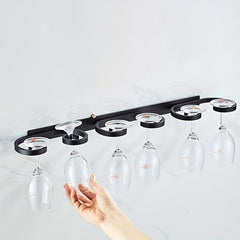 Stylish Wall Mounted Wine Glass Holder Metal Rack for Cabinet Bar D cor