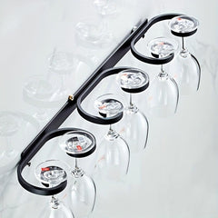 Stylish Wall Mounted Wine Glass Holder Metal Rack for Cabinet Bar D cor