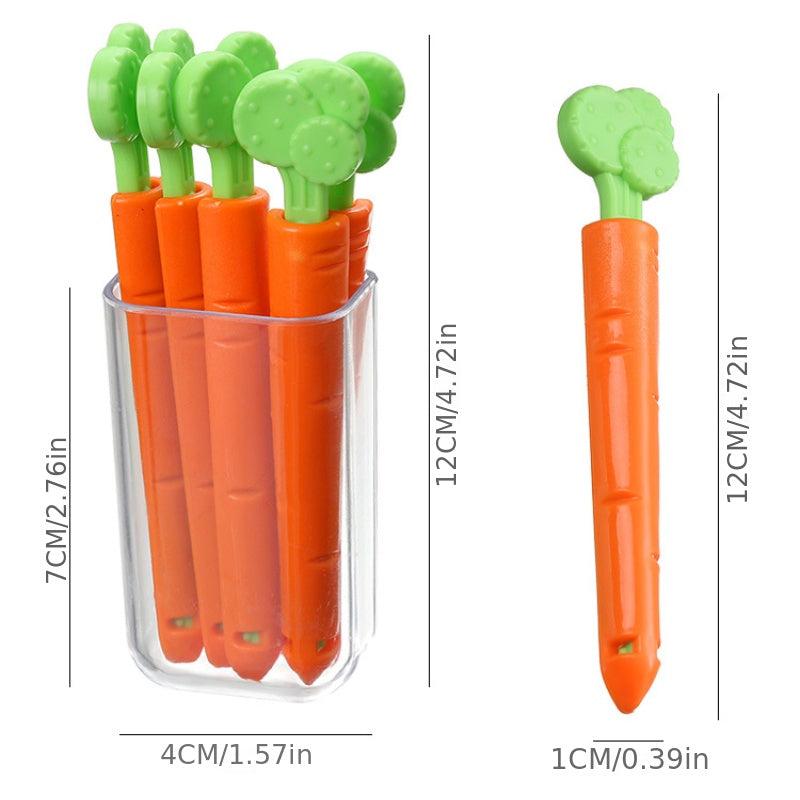5PCS Cute Carrot Cactus Sealing Clips with Magnet Box