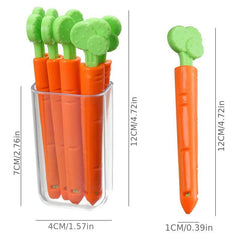 5PCS Cute Carrot Cactus Sealing Clips with Magnet Box