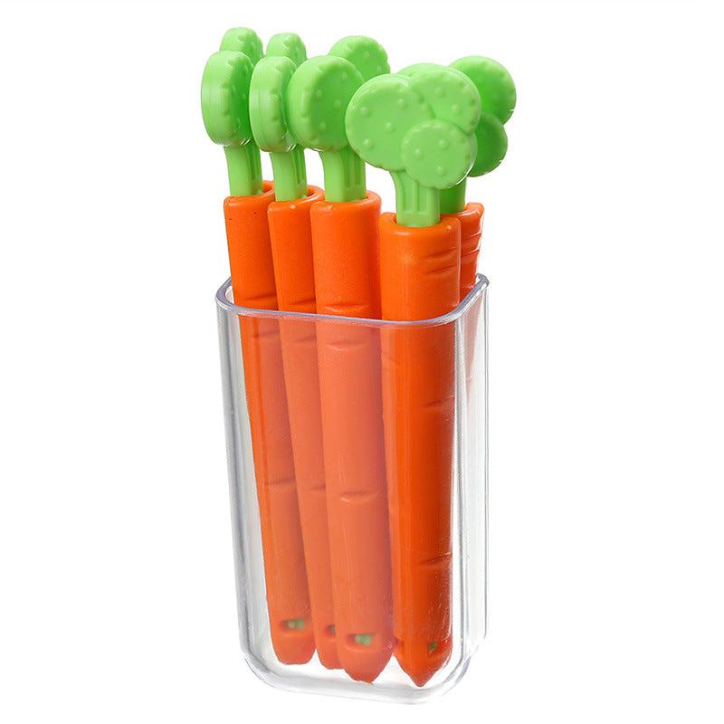 5PCS Cute Carrot Cactus Sealing Clips with Magnet Box