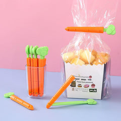 5PCS Cute Carrot Cactus Sealing Clips with Magnet Box