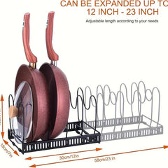 Adjustable Telescopic Plate Bowl Pot Lid Holder for Kitchen Organization