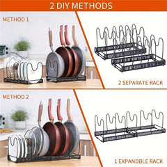 Adjustable Telescopic Plate Bowl Pot Lid Holder for Kitchen Organization