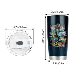 Personalized Fishing Tumbler So Many Fish Stainless Steel Coffee Travel Mug 20oz