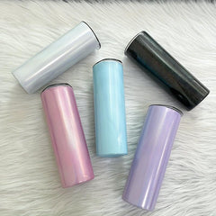 20oz Sublimation Glitter Skinny Tumbler Stainless Steel Travel Bottle