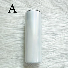 20oz Sublimation Glitter Skinny Tumbler Stainless Steel Travel Bottle
