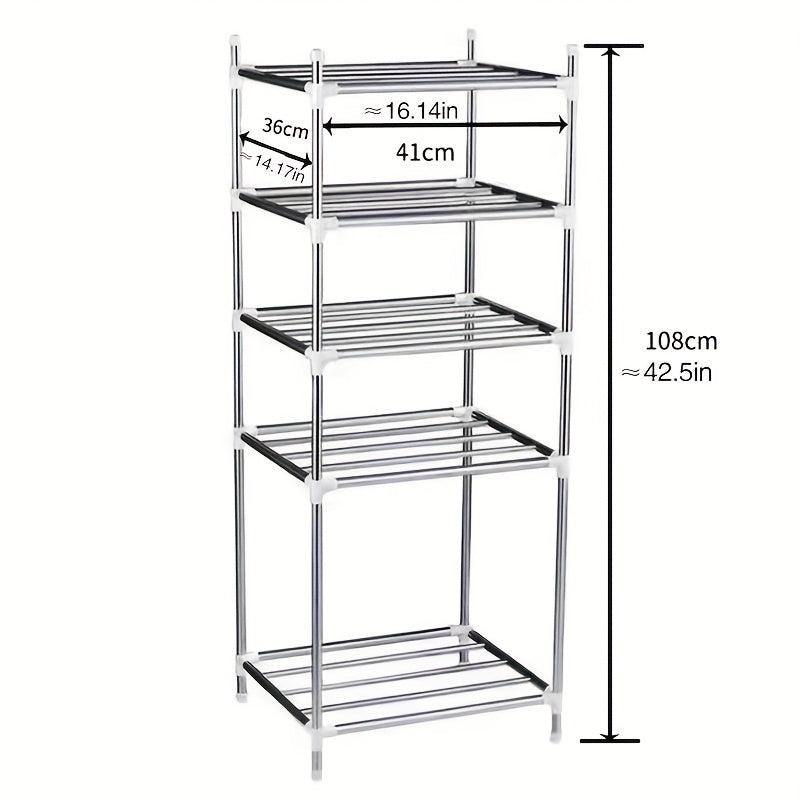 5-Layer Stainless Steel Storage Rack for Kitchen & Bathroom