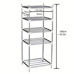 5-Layer Stainless Steel Storage Rack for Kitchen & Bathroom