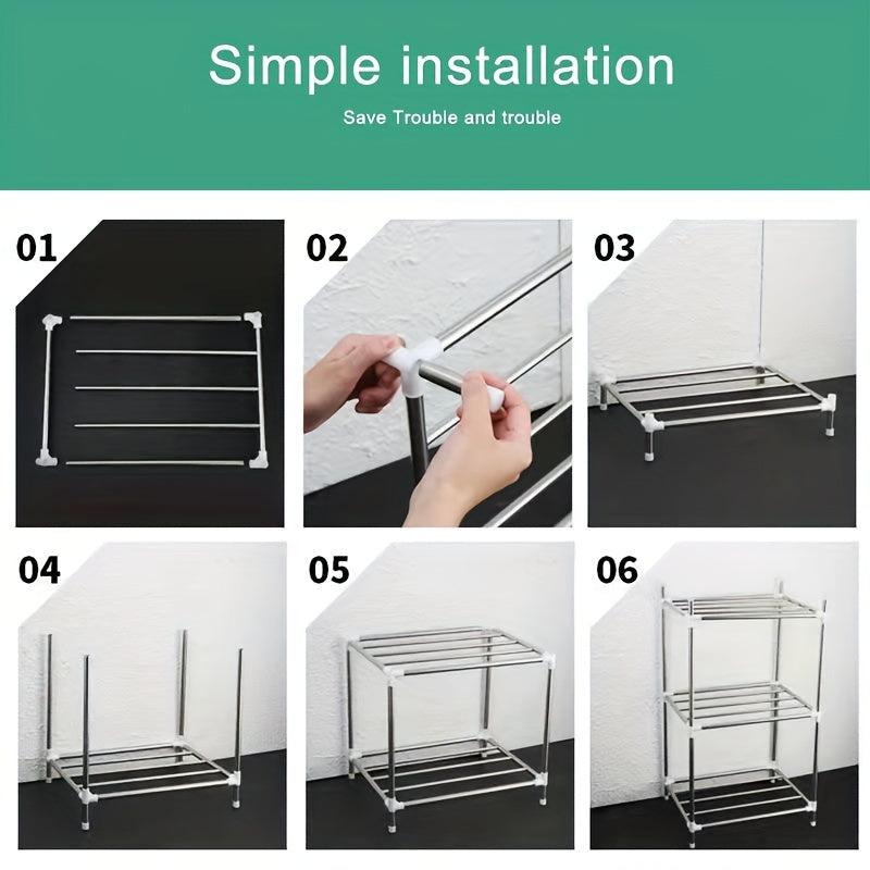 5-Layer Stainless Steel Storage Rack for Kitchen & Bathroom