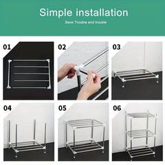 5-Layer Stainless Steel Storage Rack for Kitchen & Bathroom